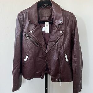 Blank NYC Brown Vegan Leather Moto Jacket